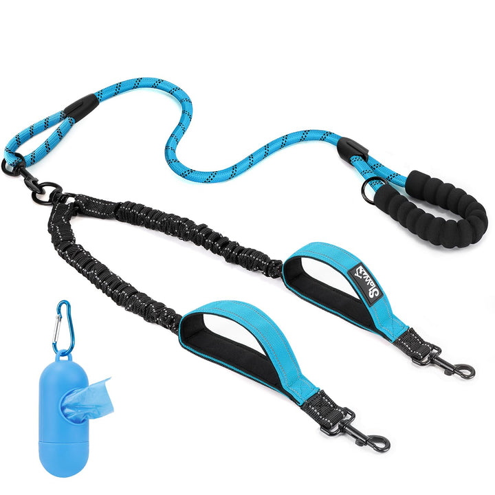 Eyein Doppelleine für 2 Hunde, Hundeleine für kleine und mittelgrosse Hunde, Flexible und reflektier