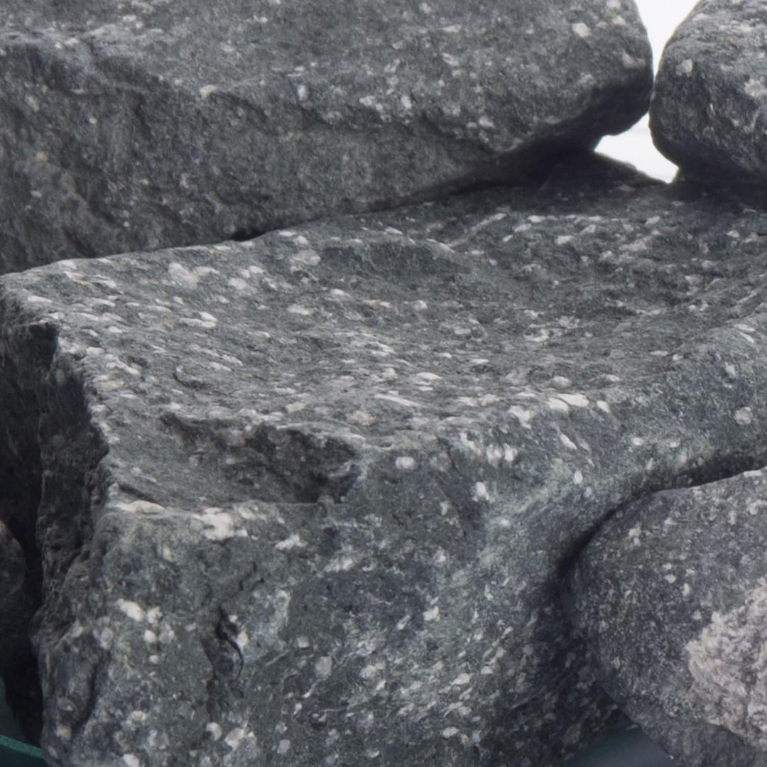 Deutsche Diabas Saunasteine 25 kg 5-8 cm oder 8-12 cm, hochwertige Aufgusssteine für den Saunaofen,