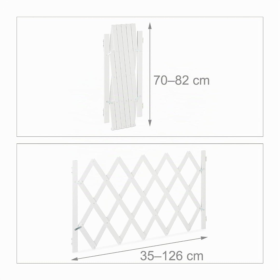 Relaxdays Hundeabsperrgitter ausziehbar bis 126 cm, 70-82 cm hoch, Bambus, Hunde Schutzgitter, für T