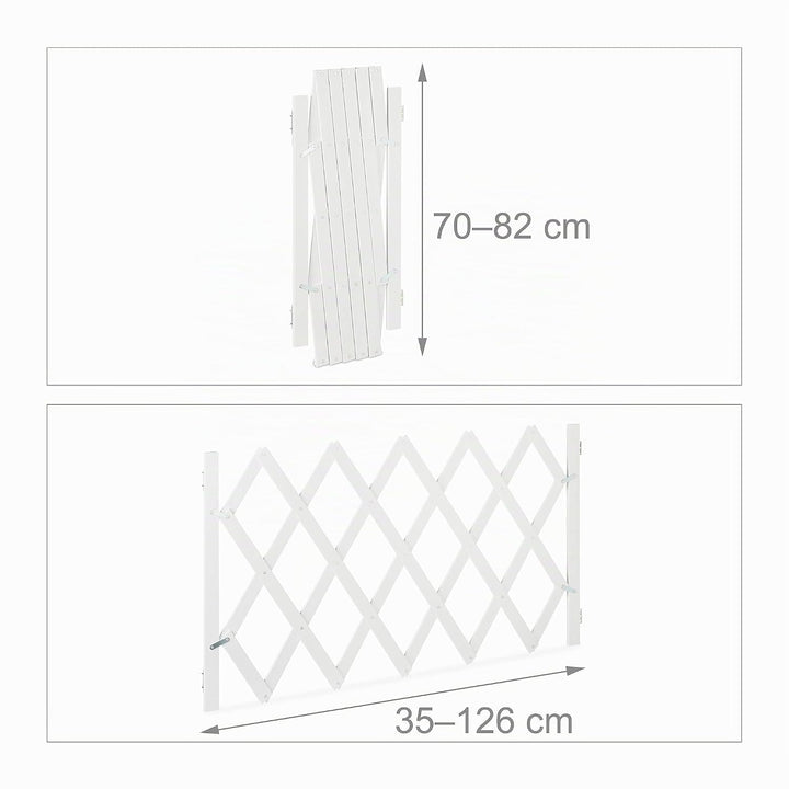 Relaxdays Hundeabsperrgitter ausziehbar bis 126 cm, 70-82 cm hoch, Bambus, Hunde Schutzgitter, für T