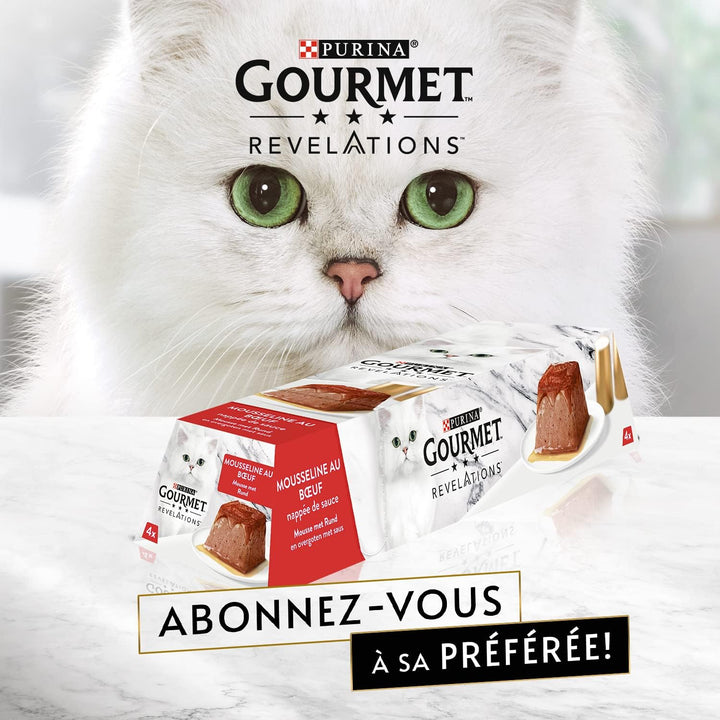 Gourmet Gourmet PURINA GOURMET Revelations Mousse, Katzenfutter nass in Sauce, Huhn & Rind, 48er Pac