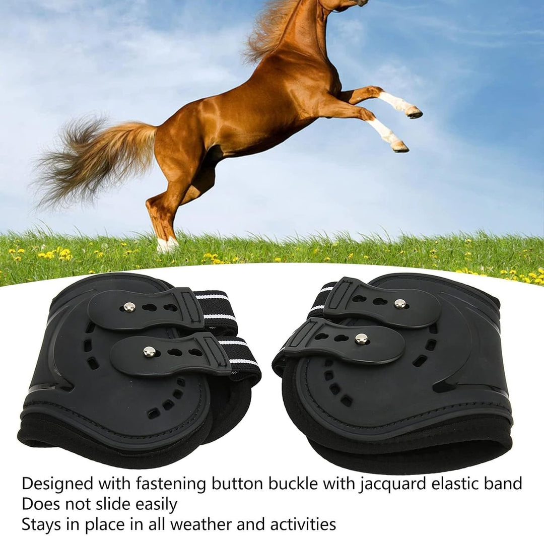BAOFUYA Pferde Hinterbeinstiefel, Atmungsaktive, Schlagfeste Pferde Hinterbeinstiefel, Verstellbar,