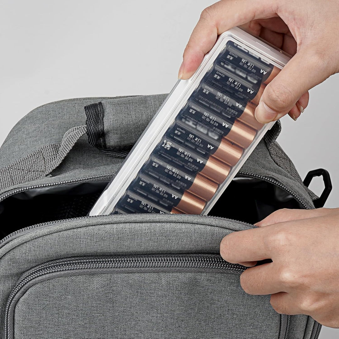 Linkidea 2er-Set AA-Batterieaufbewahrungsboxen – Kompakt und tragbar, jede Box fasst 24 Batterien, i
