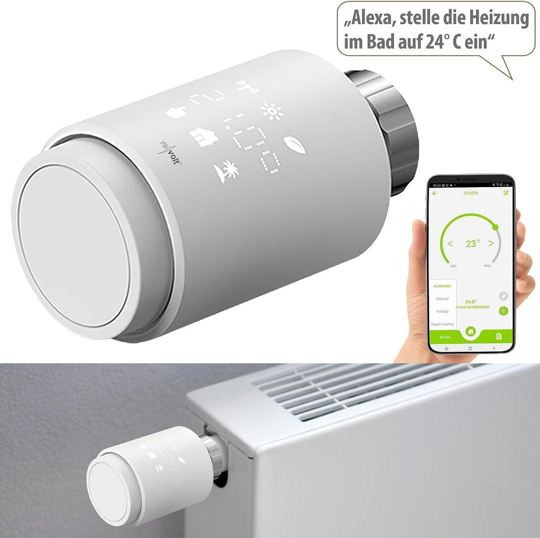 revolt Thermostat: Programmierbares WLAN-Heizkörperthermostat mit App und Sprachsteuerung (Heizkörpe