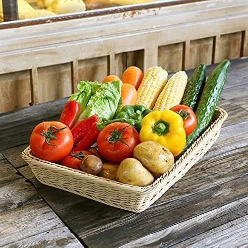 3-Pakete 15.7 Zoll Brot Körbe für das Servieren, rechteckige Körbe für die Lagerung, Weidenkörbe (Be