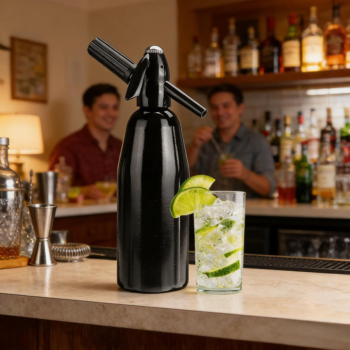 Vintage Design Soda Siphon 1L - Erstellen Sie in Sekunden Sprudelwasser für Cocktails &amp; Gesunde Getr