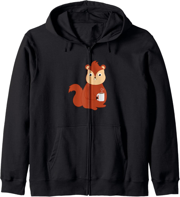 Niedliches Streifenhörnchen Waldtier Eichhörnchen Kaffee Kapuzenjacke