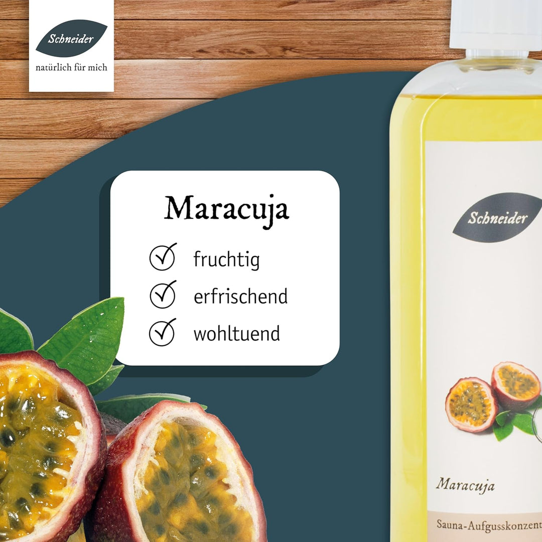 Saunabedarf Schneider - Aufgusskonzentrat, Saunaaufguss Maracuja, Maracuja, 1000ml