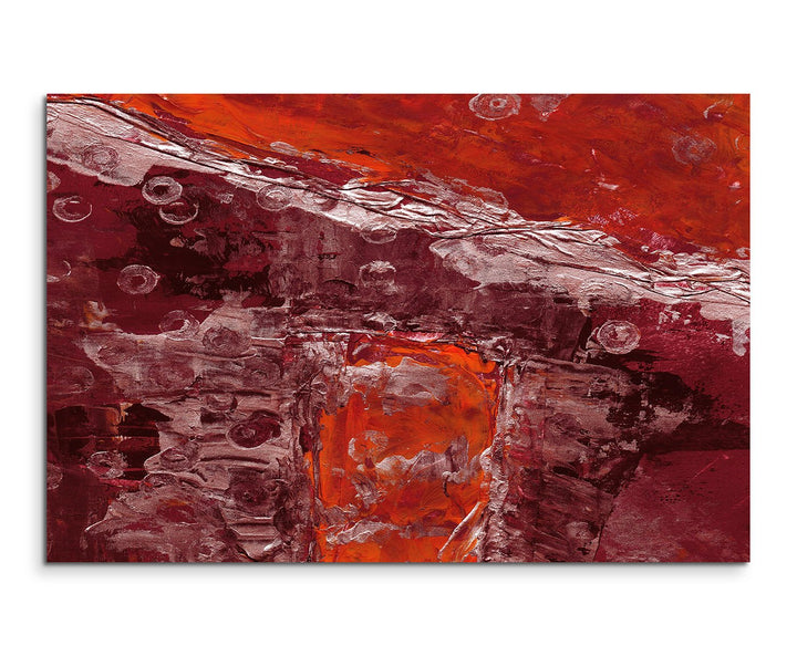 Paul Sinus Art 80x60cm Fotoleinwand Leinwanddruck Kunstdruck Wandbild rot weinrot weiss gemalt Grung