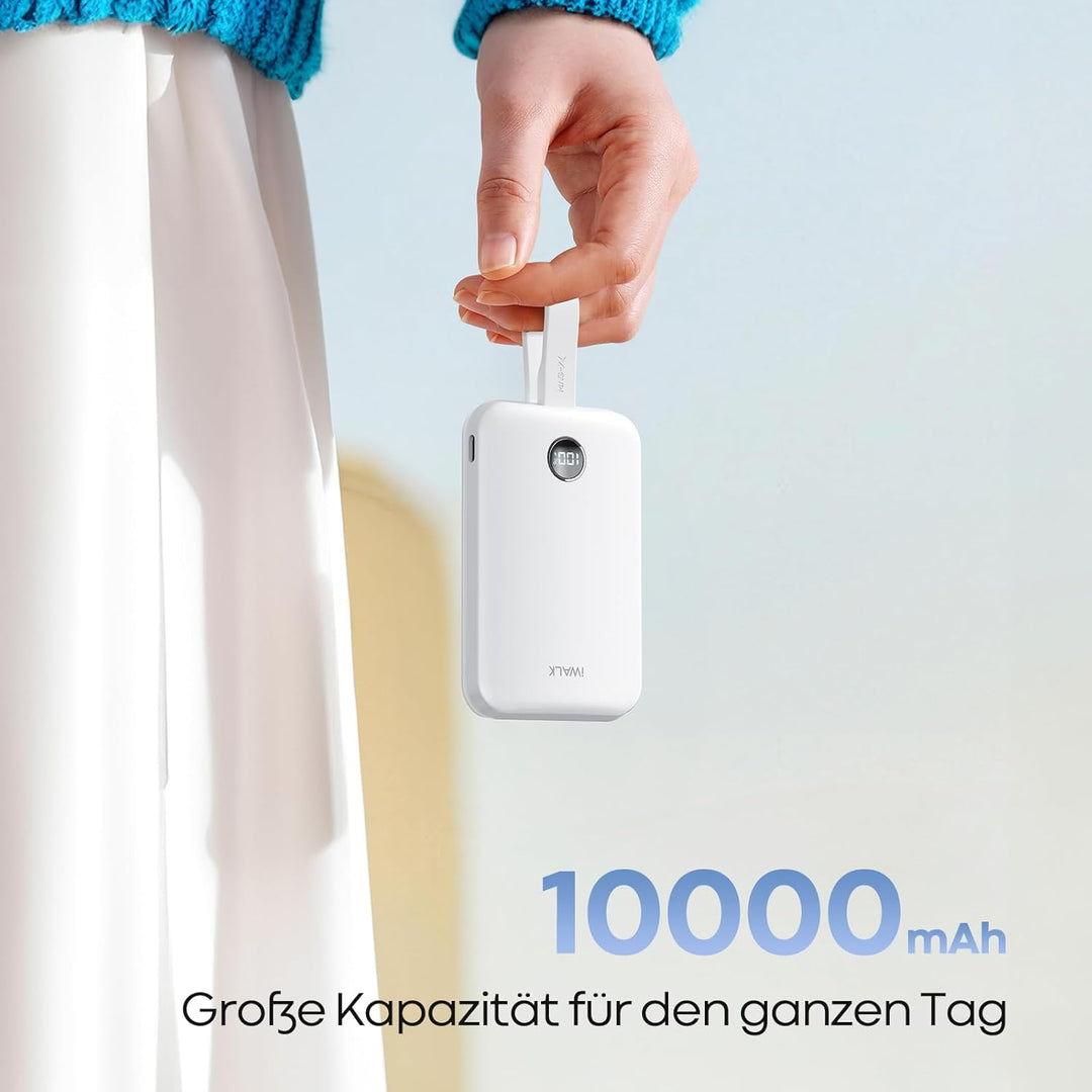 iWALK Mag Safe Wireless Power bank 10000mAh, Qi2 Zertifizierte 15W, 30W Schnellaufladung mit LED und