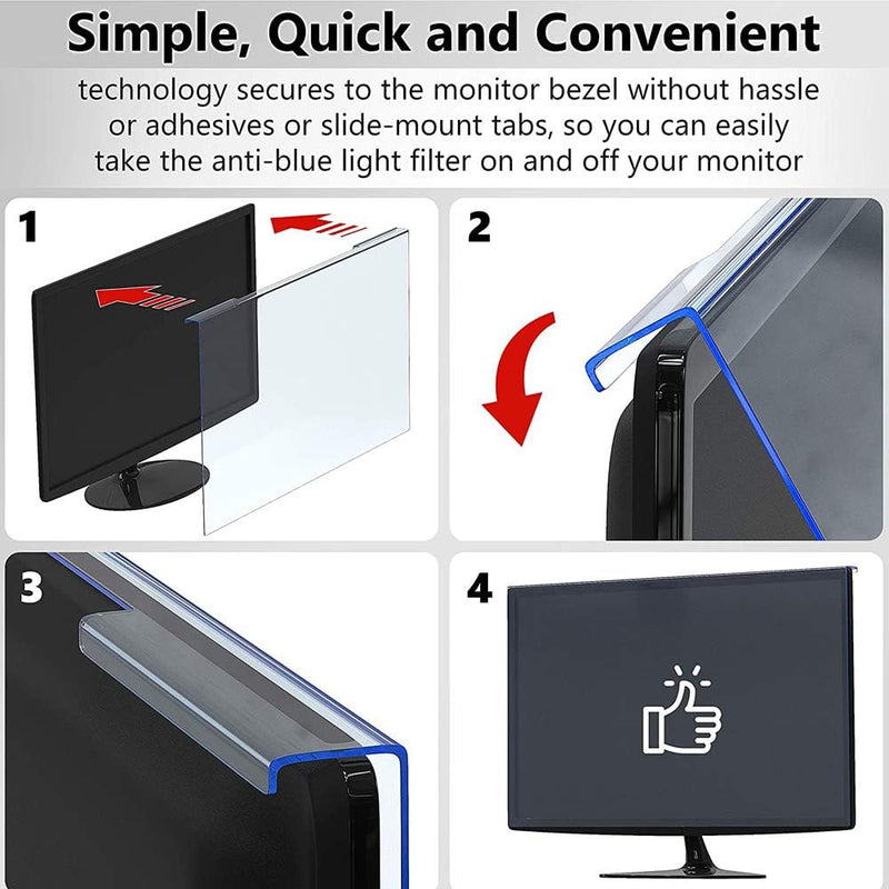 FiiMoo 23-24 Zoll Computer Universal Anti-Blaulichtfilter, Blaulicht blockierende Displayschutzfolie