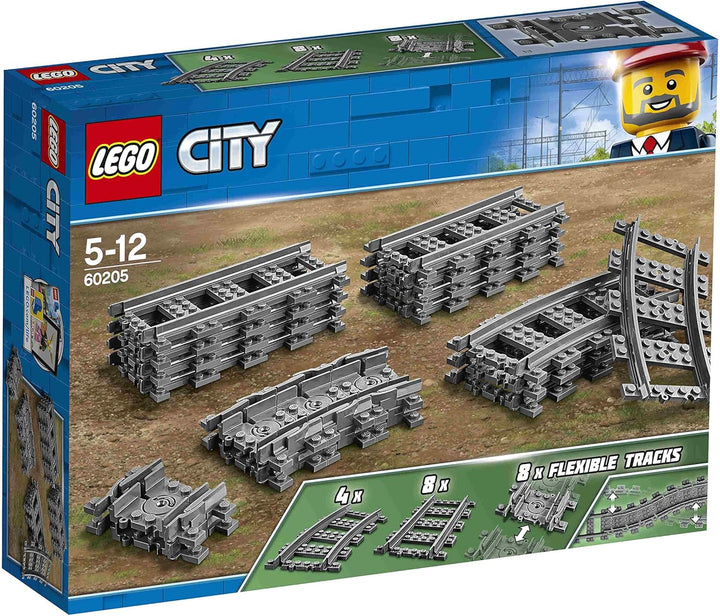 Lego City 3er Set: 60337 Personen-Schnellzug, 60238 Weichen & 60205 Schienen