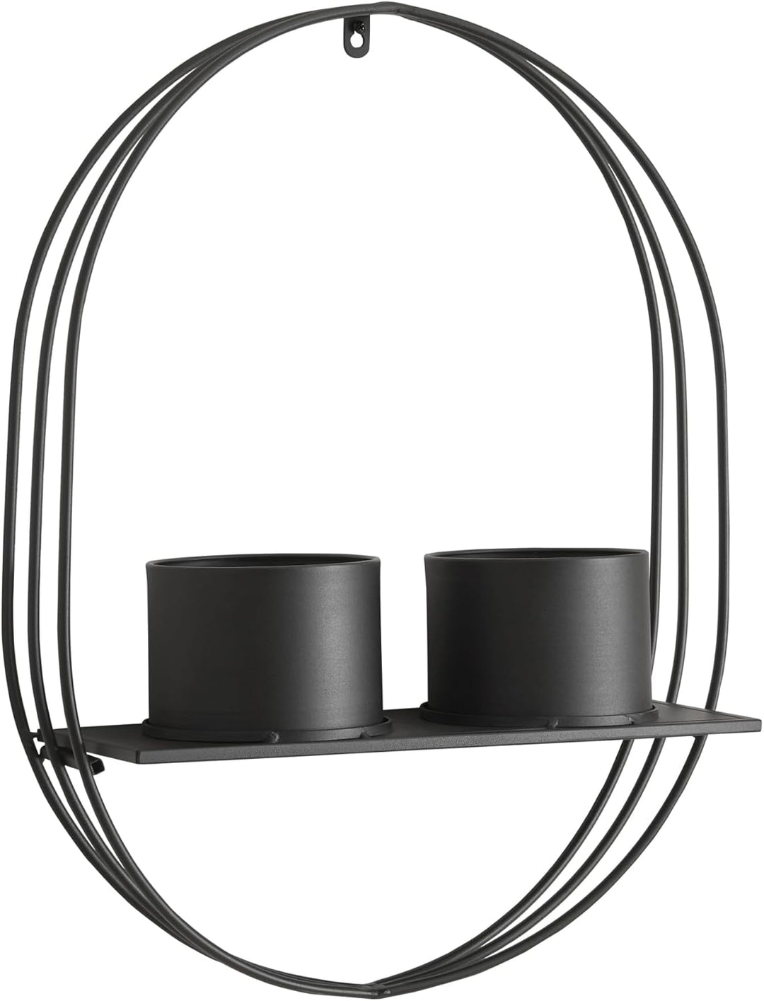 [en.casa] Wandregal mit 2 Blumentöpfen Vestby schwebendes Pflanzenregal aus Metall Blumenregal hänge