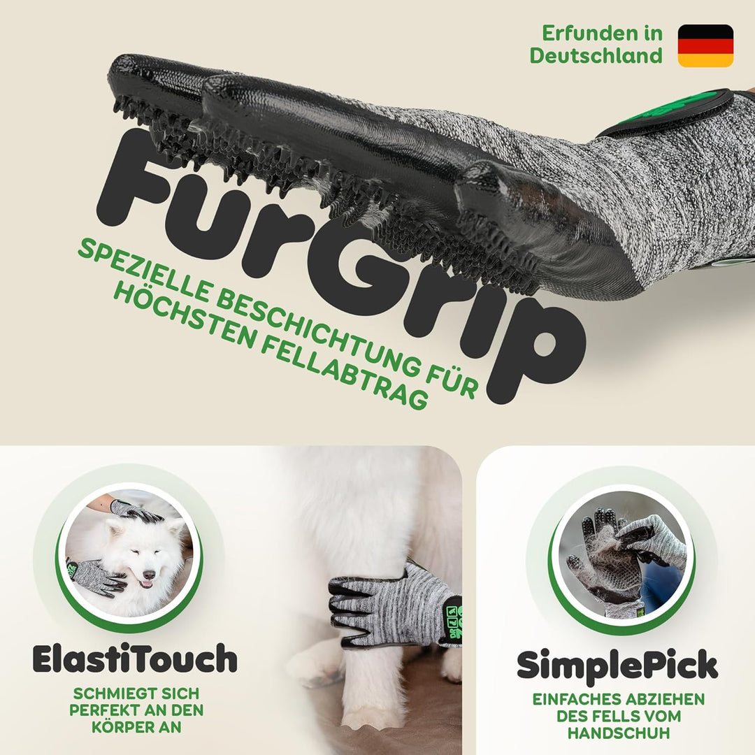 DR Zoo Gr. S Paar Fellpflegehandschuh zur Fellpflege - Handschuh für Hund und Katze, S