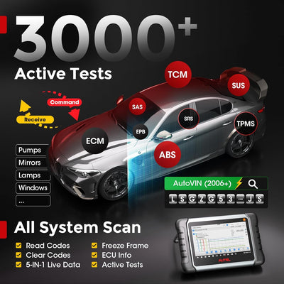 Autel Scanner MaxiCOM MK808TS, Kombination aus Autel MK808BT und TS608, OE-Level TPMS Scan-Tool mit
