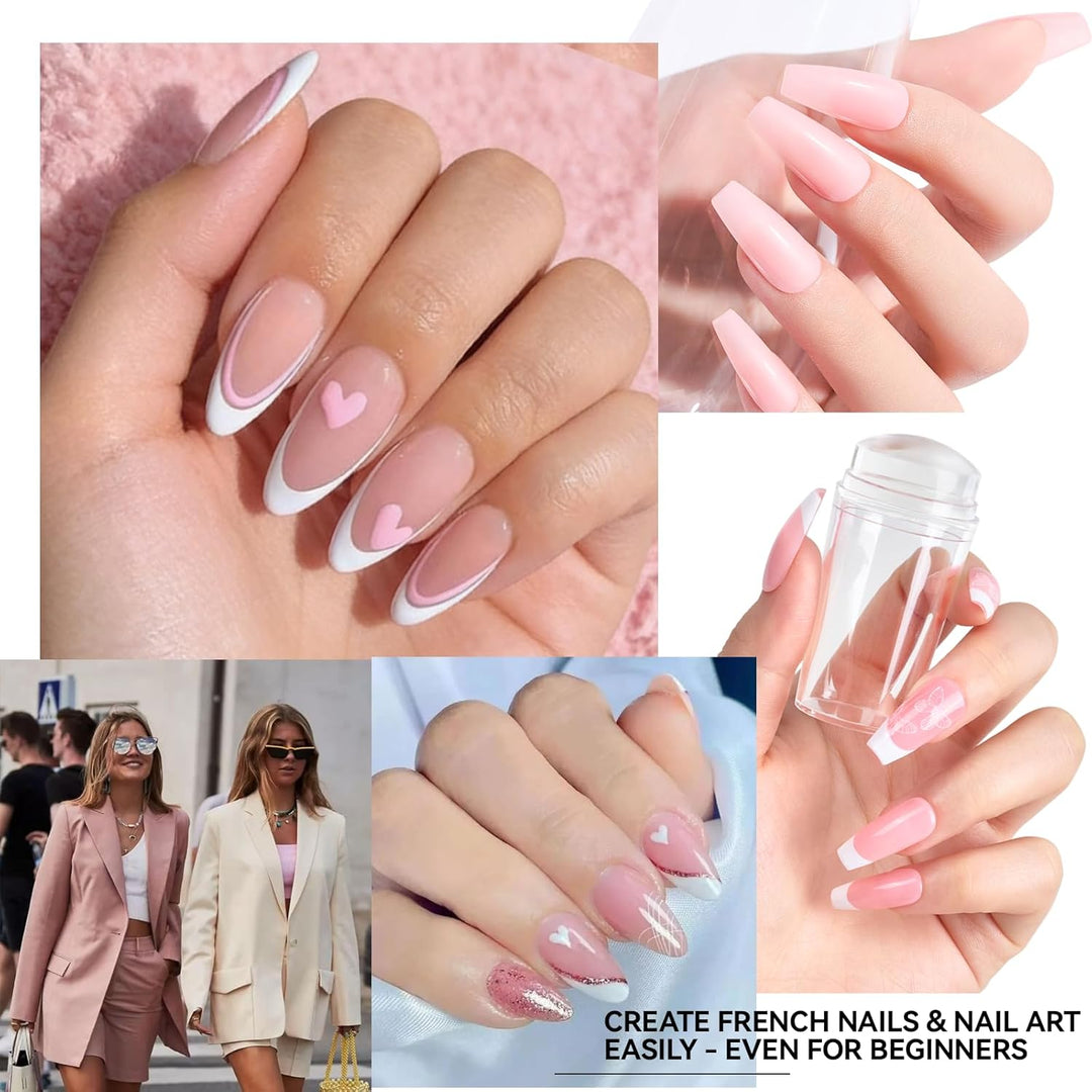 Gelike ec Nail Tips and Glue Gel Kit - Gel x Nail Extension Set Mini Nagellampe und 6 in 1Nagelklebe