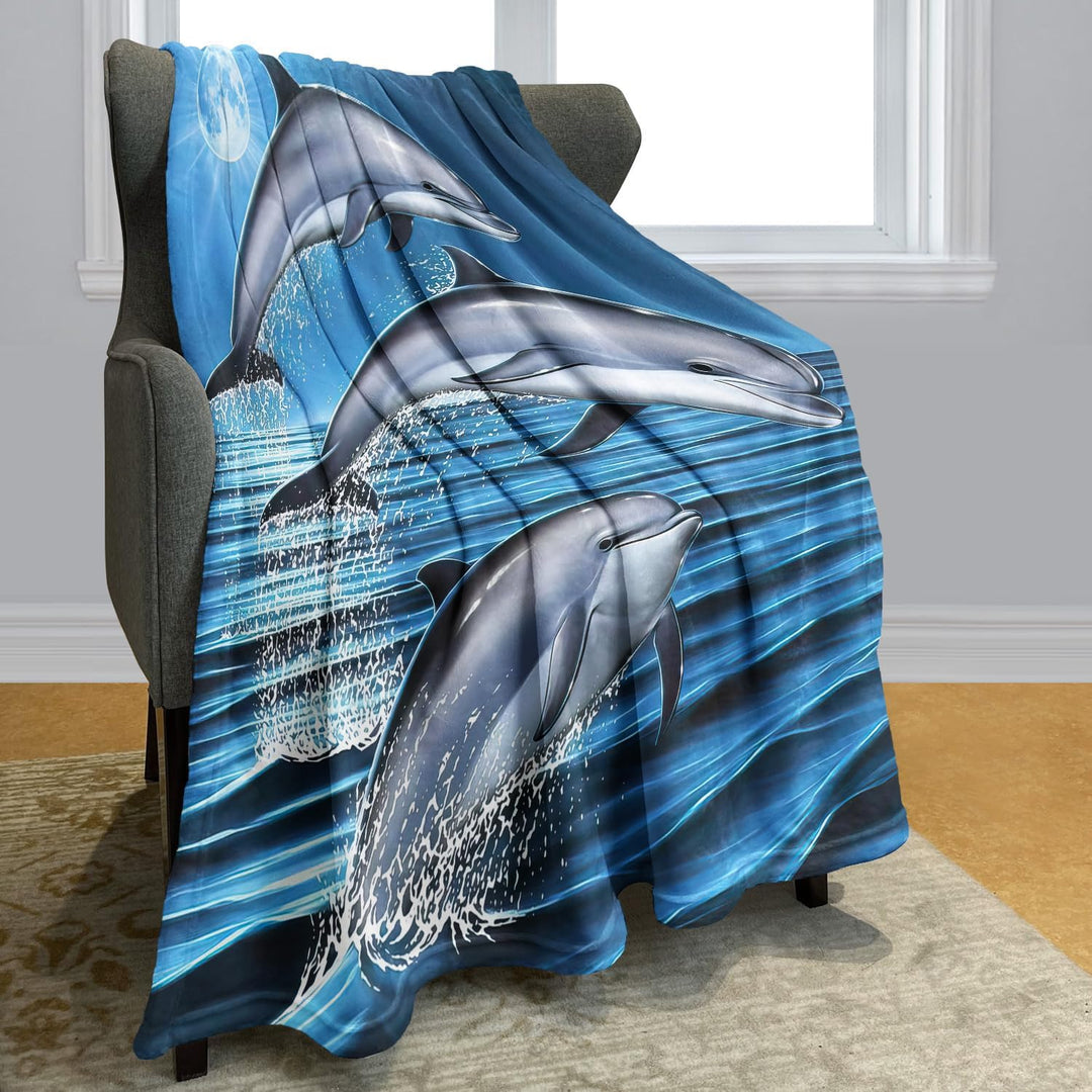 YISUMEI Decke 150x200 cm Kuscheldecken Sanft Flanell Weich Fleecedecke Delphine 150 x 200 cm, 150 x