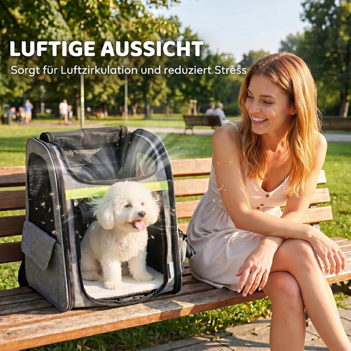 PawHut Hunderucksack Erweiterbar Katzenrucksack für Katzen und Kleine Hunde bis 10 kg Katzen Rucksac