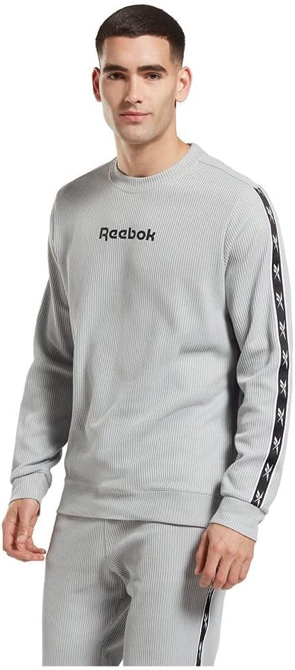 Reebok Herren Vector Tape Crew Sweatshirt L Pure Grey 3, L Pure Grey 3