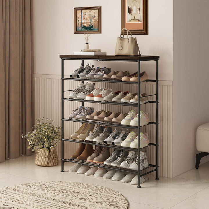 Schuhregal mit 4 Ebenen,Schuhregale aus Hochleistungsmetall mit MDF-Platte,Geeignet für Eingänge,Sch