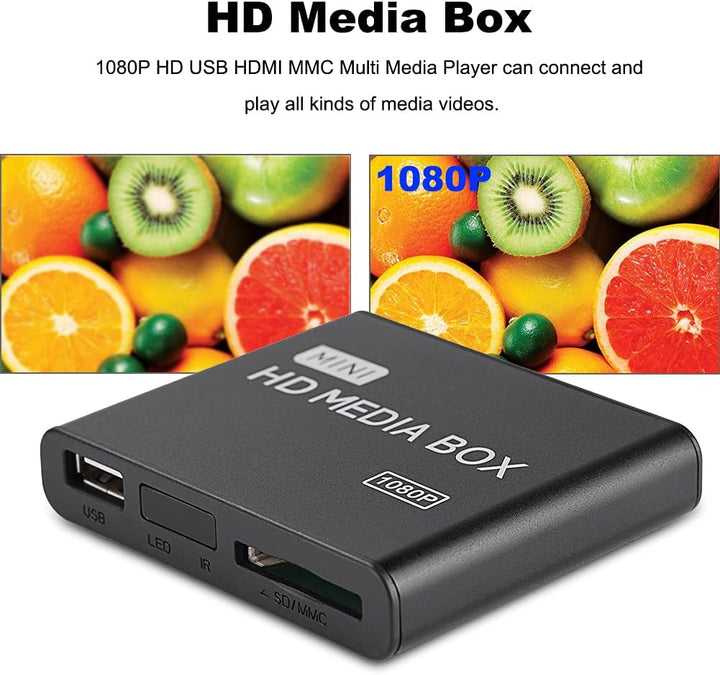 1080P Full HD Box Media Player, 100 Mbit/S Media Player Box, Unterstützung für USB MMC RMVB MP3 AVI