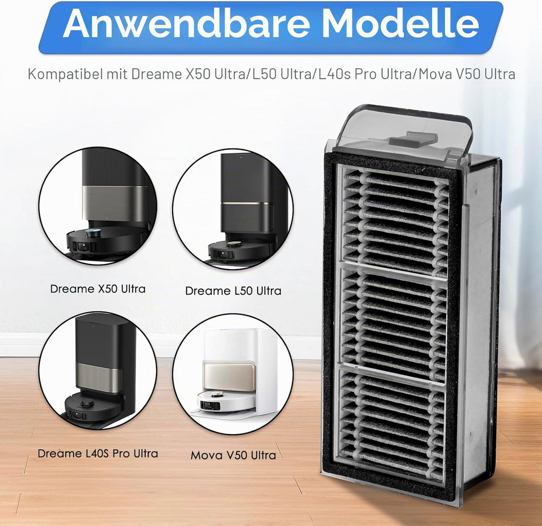 (4 Stück) X50 Ultra Ersatz-HEPA-Filter Kompatibel mit Dreame X50 Ultra/ L40S Pro Ultra/ X50 Mmaster/