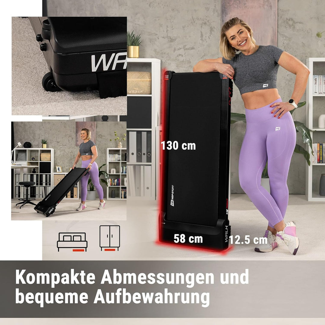 Hop-Sport Laufband HS-750WP Walk, Walking Pad - Geschwindigkeit bis 6 km/h, Lauffläche 45x110 cm, 2,