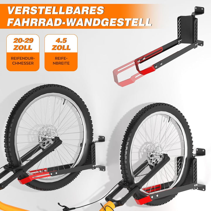IMAYCC 160° Schwenkbare Fahrrad-Wandhalterung bis 50 kg, Fahrradhalterung Wand ohne Schweres Heben H