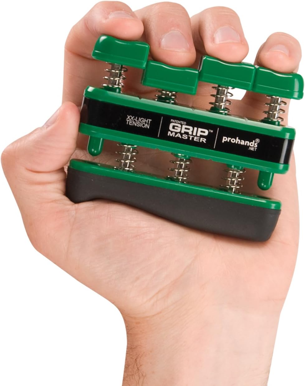 PROHANDS Gripmaster Handtrainer, Fingertrainer (Handgriffstärker), federbelastet, Finger-Kolben-Syst