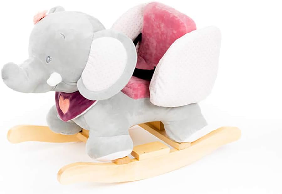 Nattou Schaukeltier Elefant Adèle, 10 - 36 Monate, 60 x 39 x 50 cm, Rosa/Grau, Elefant Adèle