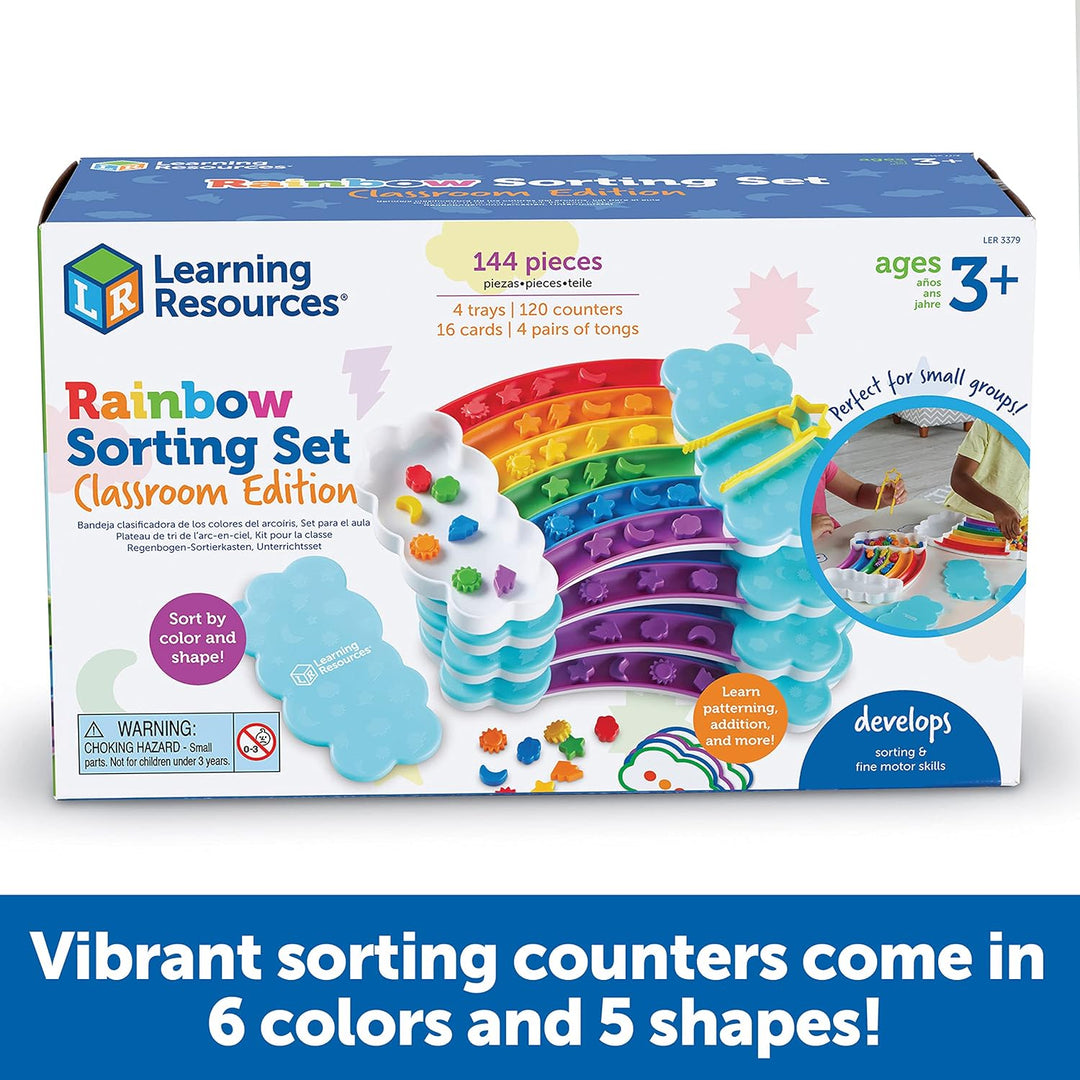 Learning Resources Regenbogen-Sortierset, Schulausgabe (4er-Set), Feinmotorisches Geschick, Sortiere
