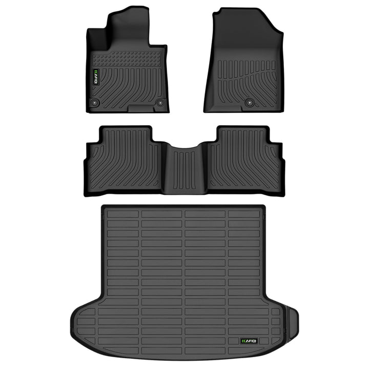 Allwetter Fussmatten &amp; Cargo Liner Set Custom für Kia Sportage 2023 (Nicht Hybrid) - Schwarz Sportag