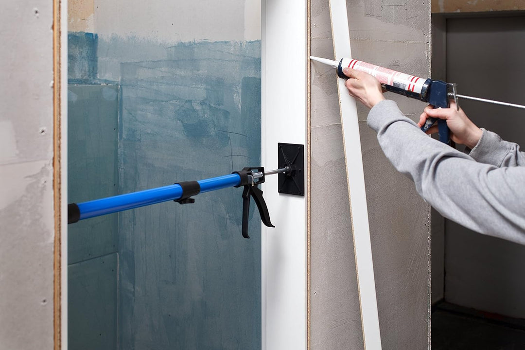 kwb Montage-Stütze bzw. Teleskop-Stütze ausziehbar 50 bis 115 cm - Ideal für Bau-Montagen und Tür-Za