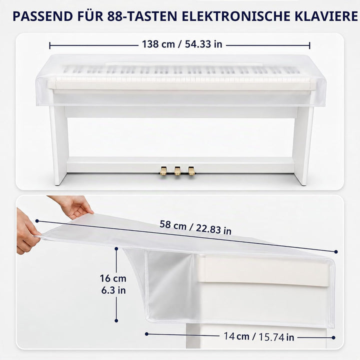 Staubschutz für elektronische Klaviertastatur – mattes transparentes Design für stilvollen Schutz (8