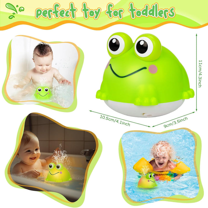 Badewannenspielzeug, Baby Badespielzeug mit LED Licht, Frosch Spray Wasserspielzeug, Badewanne Pool