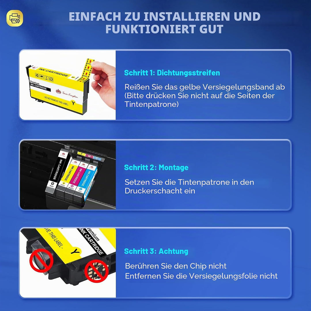 Toner Kingdom Kompatibel für Epson 405XL für Epson WF-3820DWF WF-3825DWF | Kompatibel für Epson 405X