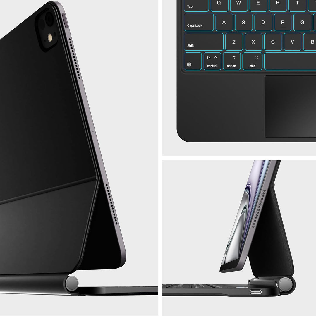 Tastatur Hülle für iPad Air 13 Zoll (M3 2025/M2 2024) und iPad Pro 12,9 Zoll (6./5./4./3. Generation
