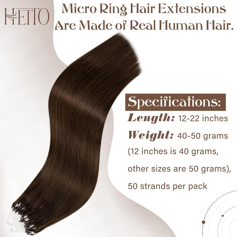 Hetto Echthaar Extensions Microring Braun Extensions Microring Echthaar Remy Micro Loop Echthaar Ext