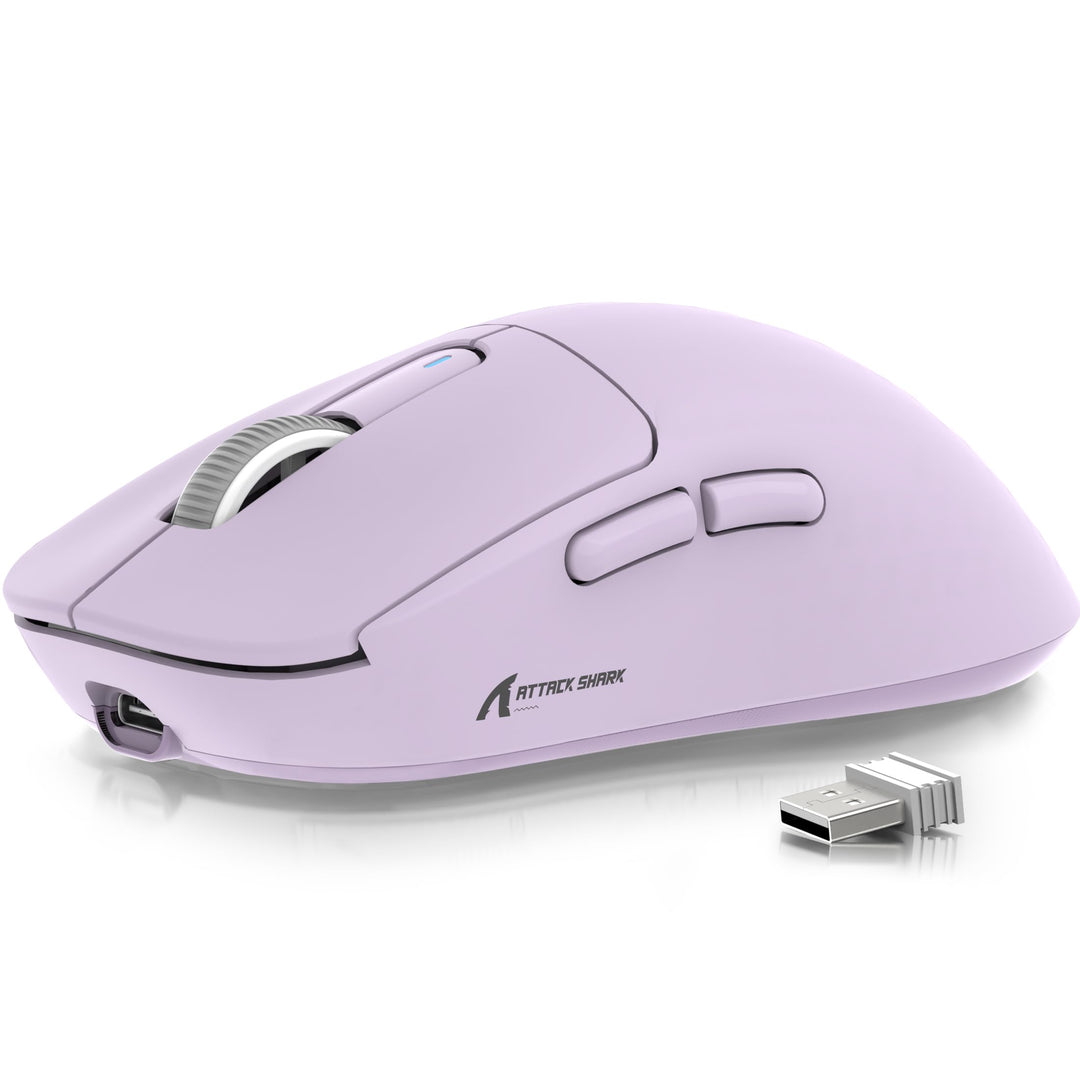 ATTACK SHARK X3 49g Ultraleicht Maus, PixArt PAW3395 Gaming-Sensor, BT/2,4G Kabellose/Kabelgebundene
