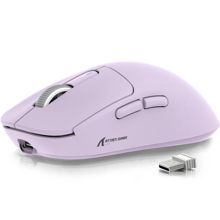 ATTACK SHARK X3 49g Ultraleicht Maus, PixArt PAW3395 Gaming-Sensor, BT/2,4G Kabellose/Kabelgebundene