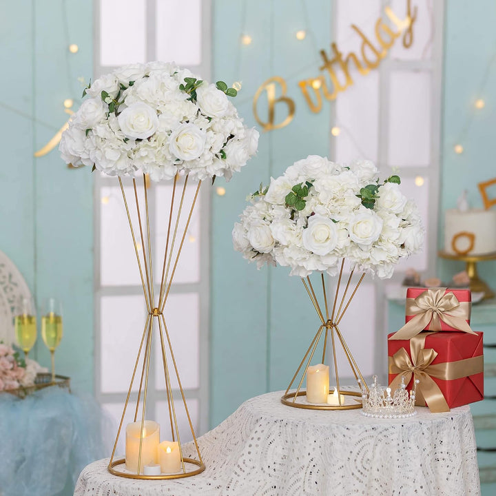 NUPTIO Blumenkugel Arrangement Strauss 10 Stück 40cm Durchmesser Weiss Gefälschte Blumen Rosen Kugel
