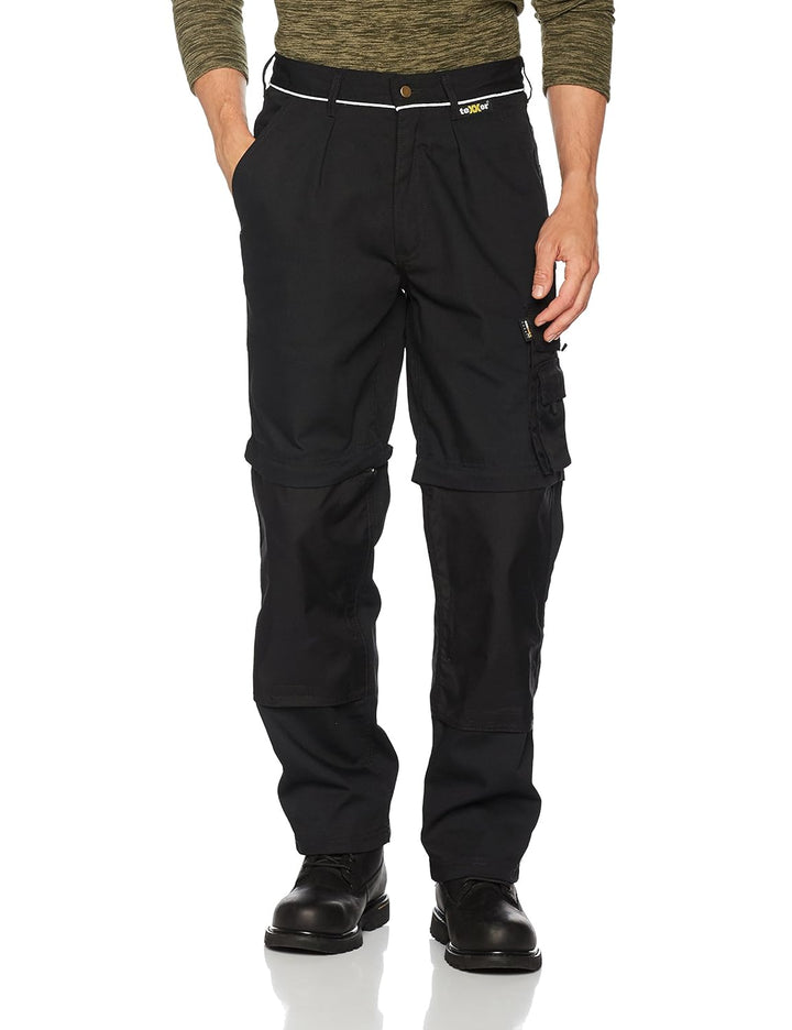 teXXor 2-in-1 Arbeitsbundhose Canvas 320 mit Cordura, 20-008358-48,Schwarz( Black) ,48 Schwarz( Blac