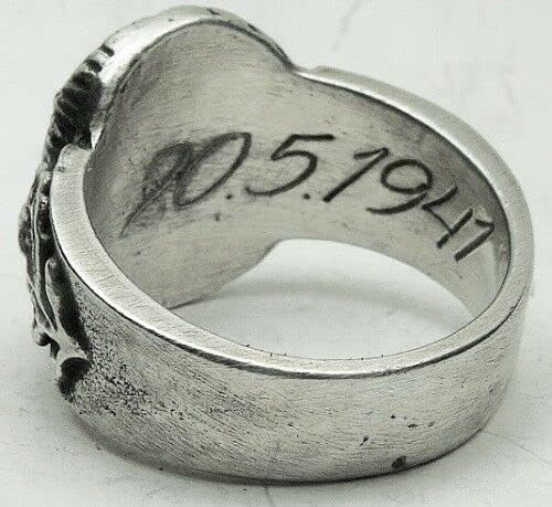 MK-Art Militaria RIng, Deutscher Ring der Fallschirmjäger mit Innengravur Kreta 20.5.1941"
