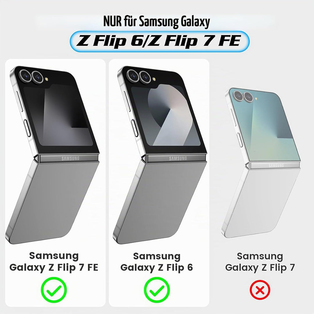 Doeshine Samsung Galaxy Z Flip 6/7 FE Hülle [Not für Flip 7] mit Ständer &amp; Kameraschutz, Ganzkörper