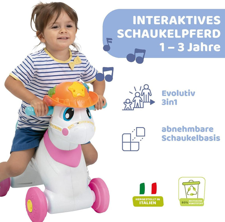 Chicco Schaukelpferd für Kinder, Miss Baby Rodeo, Lernspiel und Interaktiv, Pferdepferd für Mädchen