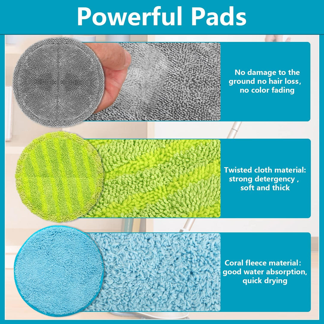 12 Stück 16cm Mikrofaser Pads geeignet für Hurricane M30457, 16cm Universal Elektrische Ersatz Wisch