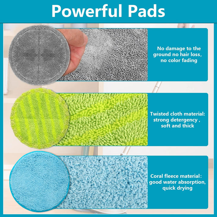 12 Stück 16cm Mikrofaser Pads geeignet für Hurricane M30457, 16cm Universal Elektrische Ersatz Wisch