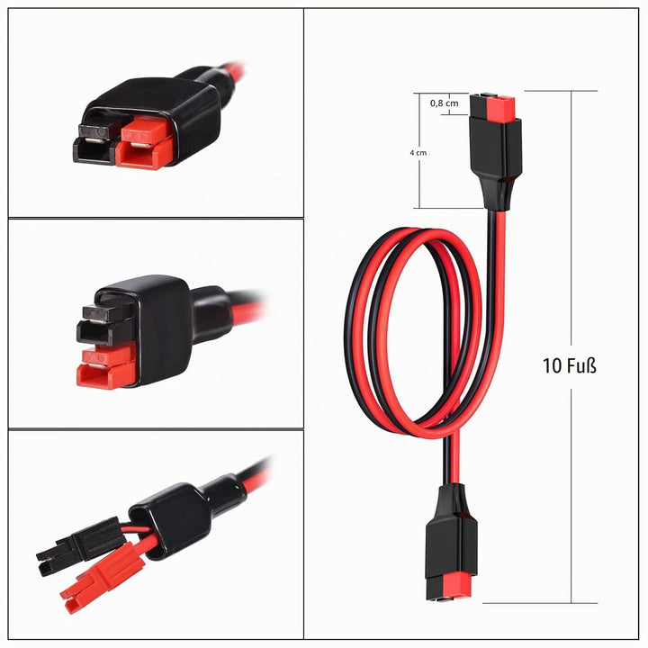 ELFCULB Anderson Verlängerungskabel 10AWG Anderson Kabel 45A Anderson Stecker für Powerstation Solar