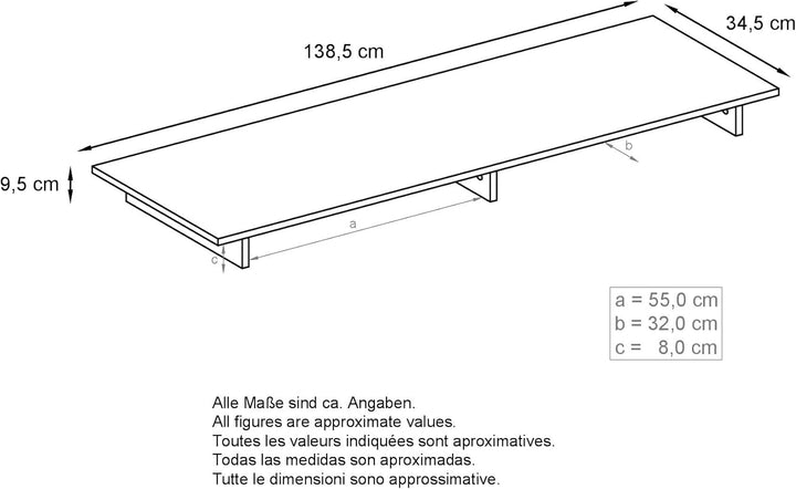 Vladon TV-Aufsatz Game, Made in Germany, Aufsatz für TV-Boards zur Erhöhung, Weiss matt/Avola-Anthra