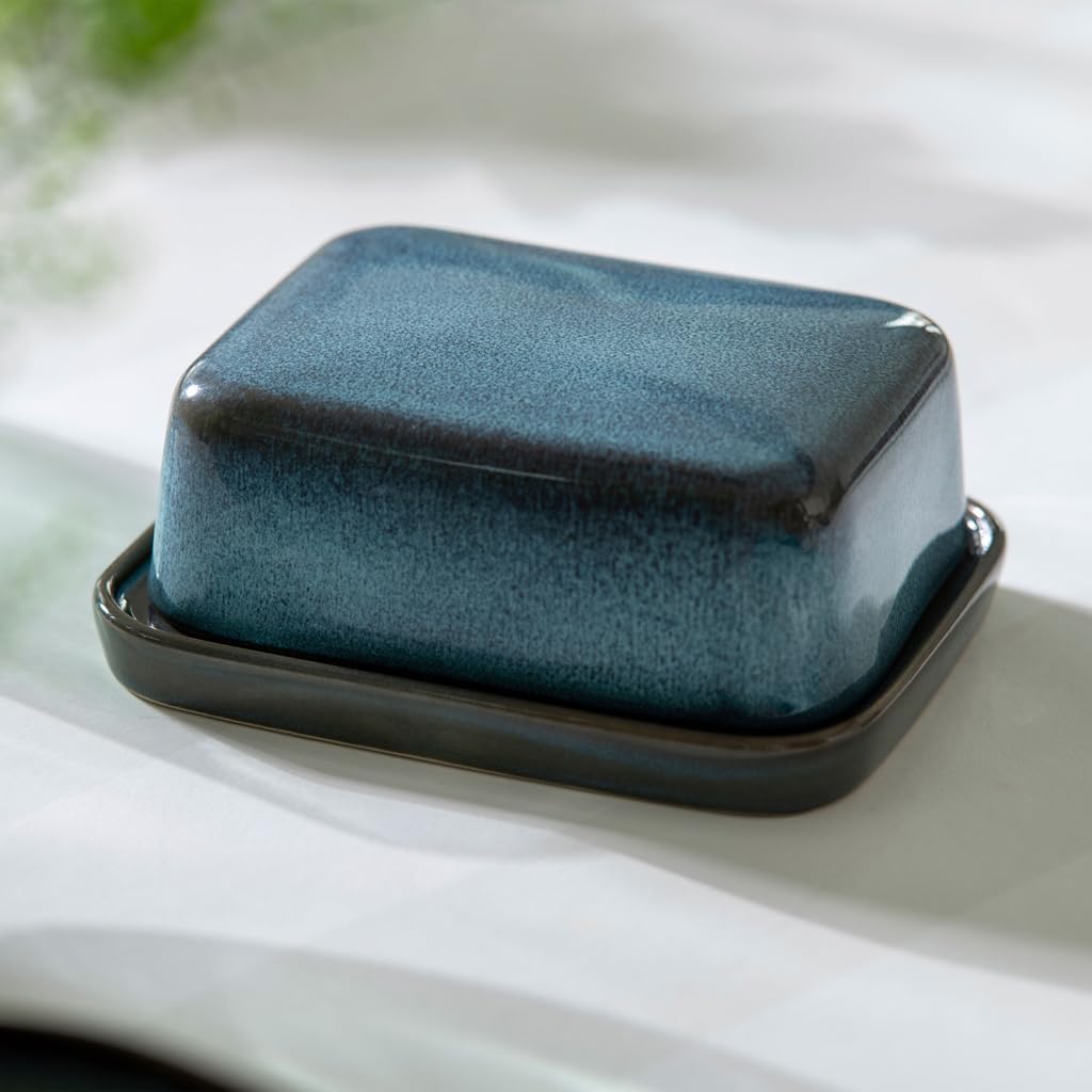 like. by Villeroy & Boch – Lave glace Butterdose Blau, Spülmaschinenfest, Mikrowellensicher, Butters